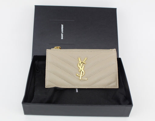 SAINT LAURENT SMALL LEATHER CARD HOLDER