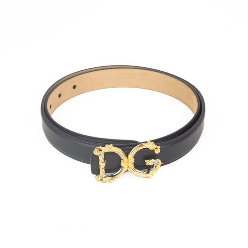 Dolce & Gabbana Leather belt with baroque DG logo