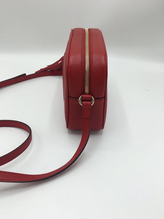 GUCCI SOHO LEATHER DISCO BAG RED - LuxurySnob