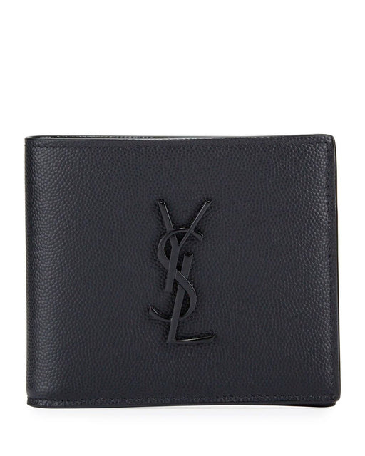 SAINT LAURENT MEN'S YSL MONOGRAM LEATHER WALLET - LuxurySnob