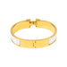 Hermes Clic H Bracelet in White & Gold 